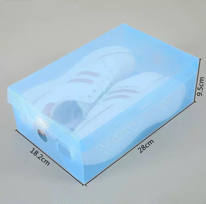 Giày trong suốt hộp vỏ sò gấp nhựa PP Giày hộp lưu trữ biểu tượng tùy chỉnh và in ấn - Product Image 5
