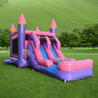 Structure gonflable commerciale en PVC de qualité professionnelle, château de saut avec toboggan et blocs de construction, pour location commerciale, couleur personnalisable
