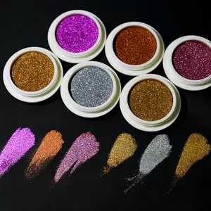 Poudre à ongles effet miroir chromé métallique 6 couleurs/ensemble, paillettes holographiques caméléon, poussière de manucure or rose champagne, poudre à ongles DIY - Product Image 3