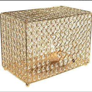 Sunyu1841-caja de cristal para tarjetas de dinero, centro de mesa para boda, 13-3/4 pulgadas (dorado)