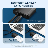 Set Adattatore da SATA a USB 3.0, Cavo Convertitore per Disco Rigido Esterno da 3,5 Pollici, HDD SSD UASP con Alimentatore