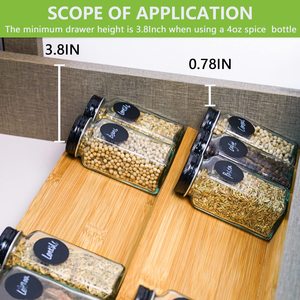 Portaspezie in Bambù a 4 Ripiani, Spostabile e Salvaspazio per la Cucina - Product Image 5