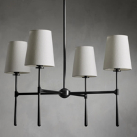 Table à manger personnalisée Rhodes 28 lustre rond en tissu suspension simple pour salon ferme moderne