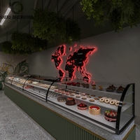 Modernes Coffee Shop Design Cafe Vitrine Kuchen Display Showcase Coffee Shop Counter Design