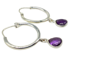 Pendientes de Plata de Ley 925 Hechos a Mano con Amatista Natural, Pendientes Colgantes de Moda Boho para Mujer, Proveedor Mayorista de Joyería - Product Image 6