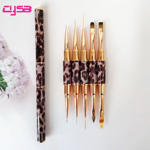 Pinceau à ongles en poils de Kolinsky avec manche métallique pour poudre acrylique, manucure, peinture sur ligne, stylo pinceau professionnel pour salon de nail art - Product Image 1