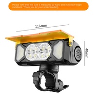 Luz Delantera para Bicicleta con Pantalla Digital, Bocina, Carga Tipo-C, Iluminación Exterior de Alto Brillo, Luz Blanca Cálida de Doble Haz, Batería