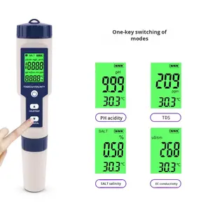 Fabrika doğrudan tedarik beş-in-one su kalitesi test kalem TDS/<span class=keywords><strong>PH</strong></span> EC sıcaklık tuzluluk ölçer çok fonksiyonlu OEM ODM - Product Image 3