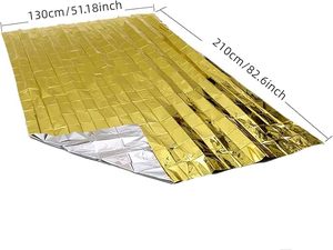 Manta de Supervivencia Térmica de Emergencia, Impermeable, de Mylar Plateado y Dorado, para Camping y Senderismo en Todas las Estaciones, Lista para Primeros Auxilios - Product Image 2