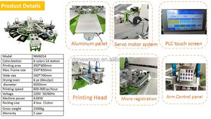 Pulpo 6 colores 14 estaciones máquina de serigrafía automática de camisetas Impresión de carrusel con 6 uds secador de Flash con Sensor automático - Product Image 2