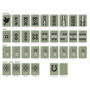 Nouvel ensemble de jeu de Mahjong portable 2026, design moderne, tuiles vertes, dos blanc, style campagnard, pour 4 joueurs - Product Image 5