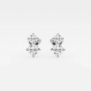 ต่างหูแฟชั่นเพชรทรงกลม 1 กะรัต ดีไซน์หรูหรา ประดับเพชรสองเม็ด ระยิบระยับสวยงาม สร้างสรรค์ด้วยวิธีที่เป็นธรรม สำหรับผู้หญิง - Product Image 3