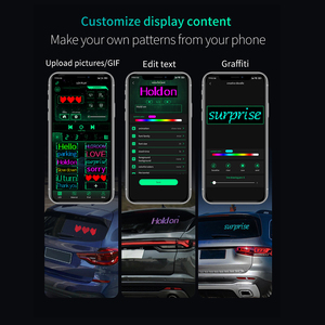 Etiqueta engomada elegante llevada del coche pantalla flexible al por mayor del coche Pantalla de expresión de la ventana trasera control remoto voz Bluetooth a todo color - Product Image 6