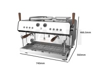 Mesin Kopi Stainless Steel 2 Grup Pompa Rotary Italia Mesin Espresso Manual Dengan Sistem Pembuatan Kopi Elektrik 9 bar