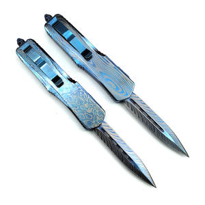 Couteau de poche à lame en acier 5GR13MOV, manche en alliage de zinc, couteau à lame automatique à ressort, couteau de plein air pour le camping tactique - Product Image 3