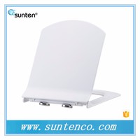 Couvre-siège de toilette Sunten SU021 à fermeture douce et à dégagement rapide, luxueux, ultra fin, carré, en matériau UF
