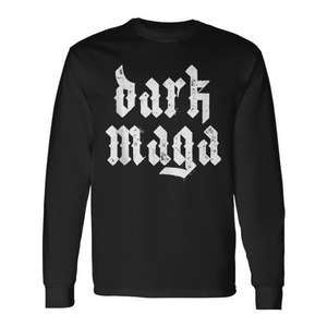 T-shirt a maniche lunghe Dark Maga Gothic nera da uomo, abbigliamento casual - Product Image 1