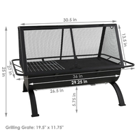 Barbecue au charbon de bois moderne haut de gamme pour camping en extérieur, table brasero en acier, couverture pour foyer extérieur, chauffage de patio à bois, fournitures de jardin