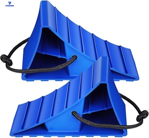 Nouvelle cale de <span class=keywords><strong>roue</strong></span> de <span class=keywords><strong>caravane</strong></span> bleue blocs de sécurité antidérapants durables pour remorque RV 2 pièces - Product Image 2