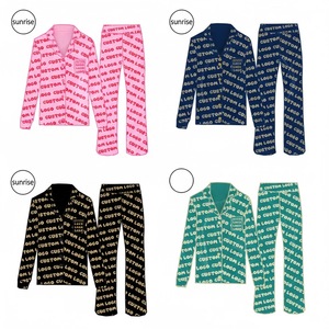 Pigiama da Donna Personalizzato in Cotone a Maniche Lunghe Set da Notte Morbido Abbigliamento da Casa - Product Image 4