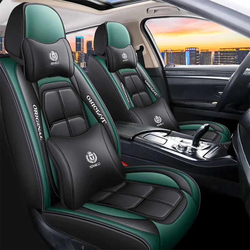 Adn Decoration 3 Days PVC Leather Car Seat Covers Sports Cushion Cover 7 Seater Car Seat Covers Universal Size Full Set Luxury