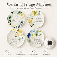 Plaque décorative en céramique personnalisée avec impression UV par sublimation, aimant de réfrigérateur, autocollant magnétique en porcelaine, 7,6 cm, contemporain, imperméable
