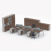 Poste de travail de bureau multi-personnes en mélamine moderne, modulaire, réglable, pliable, mural, pour l'école et la maison