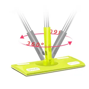 Longstar esfregão plano descartável para mãos livres, esfregão de aço inoxidável para poeira estática, molhado e seco