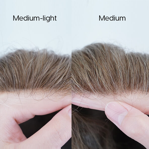 120% 中密度处女印度人头马头发天然波浪假发男士高品质聚氨酯技术型号皮肤 - Product Image 3