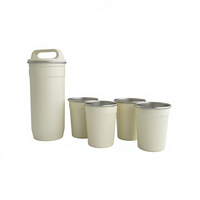 Nouvel ensemble de bouteilles d'eau pliables en acier inoxydable personnalisées pour le voyage, mini-gobelet 2oz, verre à vin, isolation chaude/froide pour la randonnée