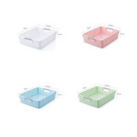 Panier de rangement blanc en plastique PP ajouré avec poignées – Conteneurs écologiques multi-usages pour l'organisation de la cuisine et de la maison
