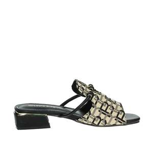 Mules à talons Laura Biagiotti pour femme en cuir beige imprimé animal - Product Image 4