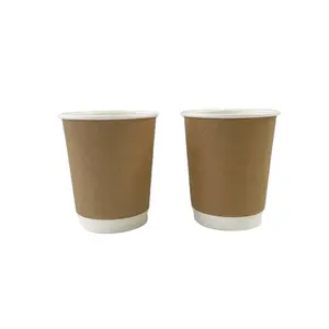 Eisbecher Hot-Sale Product Milieuvriendelijke Wegwerpartikelen Weg Te Nemen Dubbele Muur Koffie Papier Cup Voor Coffeeshop En Thee Geleverd
