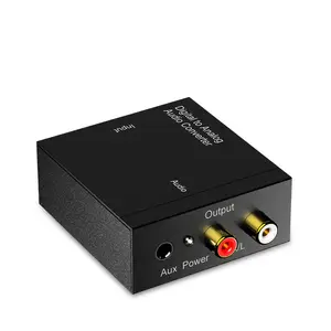 Digital to analog 3.5 audio coaxial adapter converter fiber to analog spdif to lotus decoder Audio Adapter Converter