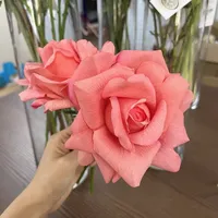 Bouquet de mariée en roses artificielles en latex et soie, effet toucher réel, hydratant, Floralixin, pour mariage, événement, anniversaire, fête à domicile, décoration florale, 75 cm
