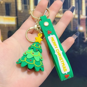 New Year Cartoon PVC 3D Rubbrt Santa <b>Tree</b> Claus Snowman Christmas Key Chains <b>Car</b> Pendant Decoration Gift - Product Image 5