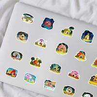 56 Piezas de Adhesivos de PVC Impermeables con Dibujos Animados de Animales para Decoración de Carcasas de Teléfono, Cuadernos y Vasos