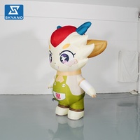 Mascotte gonflable personnalisée en forme de dinosaure mignon, accessoire de spectacle pour publicité extérieure et événements