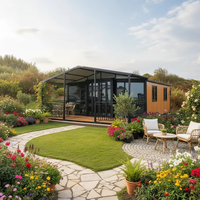 Bâtiment de bureau préfabriqué modulaire extensible à double aile en conteneur, maison mobile préfabriquée, café en conteneur