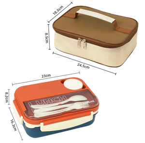 Fiambrera para adultos Bento Box, 4 compartimentos, contenedor de comida lunchable con tarro de salsa, bolsa aislada, apto para microondas y lavavajillas - Product Image 3