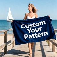 Custom Pattern Cotton Beach Towel for Poolside Retail
