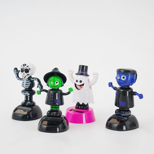 Креативные Мультяшные автоматические качели на солнечной батарее для Хэллоуина, украшения для автомобиля, игрушки