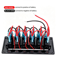 Panneau d'interrupteur à bascule multifonction rouge à Six boutons 12v 20A/24V 10A DC 6 Gang pour bateau marin de voiture