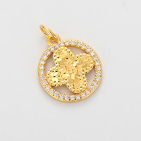 Pendentif Collier Trèfle à Quatre Feuilles Porte-Bonheur Incrusté de Diamants Style Glace Pilée Tendance Nationale pour le Commerce Extérieur Transfrontalier Écologique