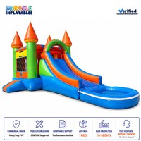 Toboggan aquatique gonflable commercial classique pour enfants avec double piste et piscine – Idéal pour les fêtes d'anniversaire