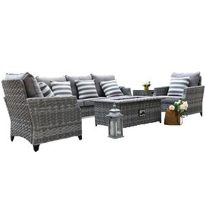 Juego de Muebles Metálicos Modernos para Patio Exterior, Mesa con Chimenea de Gas y Sofá con Acabado Resistente a los Rayos UV para Patio, Parque o Sala de Estar - Product Image 6