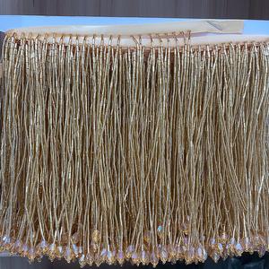 20cm 비즈 메탈릭 리프 스팽글 태슬 프린지 트림 부드러운 맞춤형 색상 의류 및 홈 텍스타일용 - Product Image 4