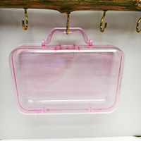 Boîte à bijoux en plastique PS recyclable en gros, mode simple, couleur transparente, sac généreux, rangement de cosmétiques, artisanat à main