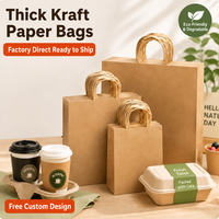 Sacs à emporter en papier kraft personnalisés pour restaurants de restauration rapide, sacs d'emballage alimentaire jetables avec poignée pour la livraison de burgers et de frites