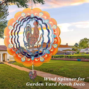 <b>Wind</b> <b>Spinner</b> Rooster Sculpture Home Garden Decoration Worth Gifts for Women Wife Grandma 3D Metal <b>Wind</b> <b>Spinners</b> Hanging Ornament - Product Image 4